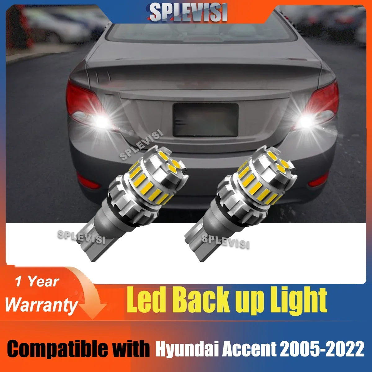 Aluminium Reserve Backup Lamp Kit HID White For Hyundai Accent 2005 2006 2007 2008 2009 2010 2011 2012 2013 2014 2015 2016 -2022