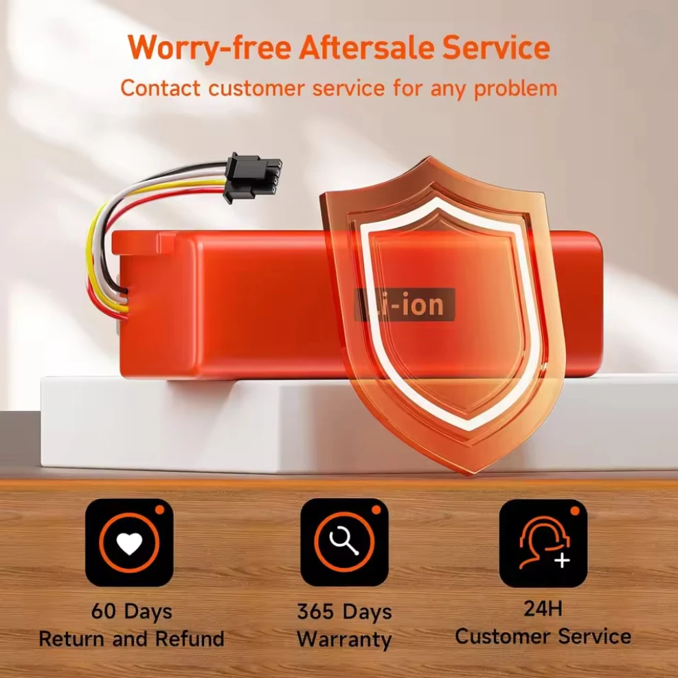 

5200-12800mAh 14.4V Li-ion For Xiaomi Robot Roborock S50 S51 S55 S5 MAX S6 Battery For Robotic Vacuum Cleaner ReplacementBattery