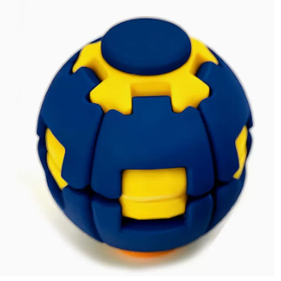 3D Printed Rotatable Fidget Ball Push Pop Spinning Finger Gyro Sphere Hard Plastic Stress Relief Sensory Toy Desk Decor Set Kit view 4