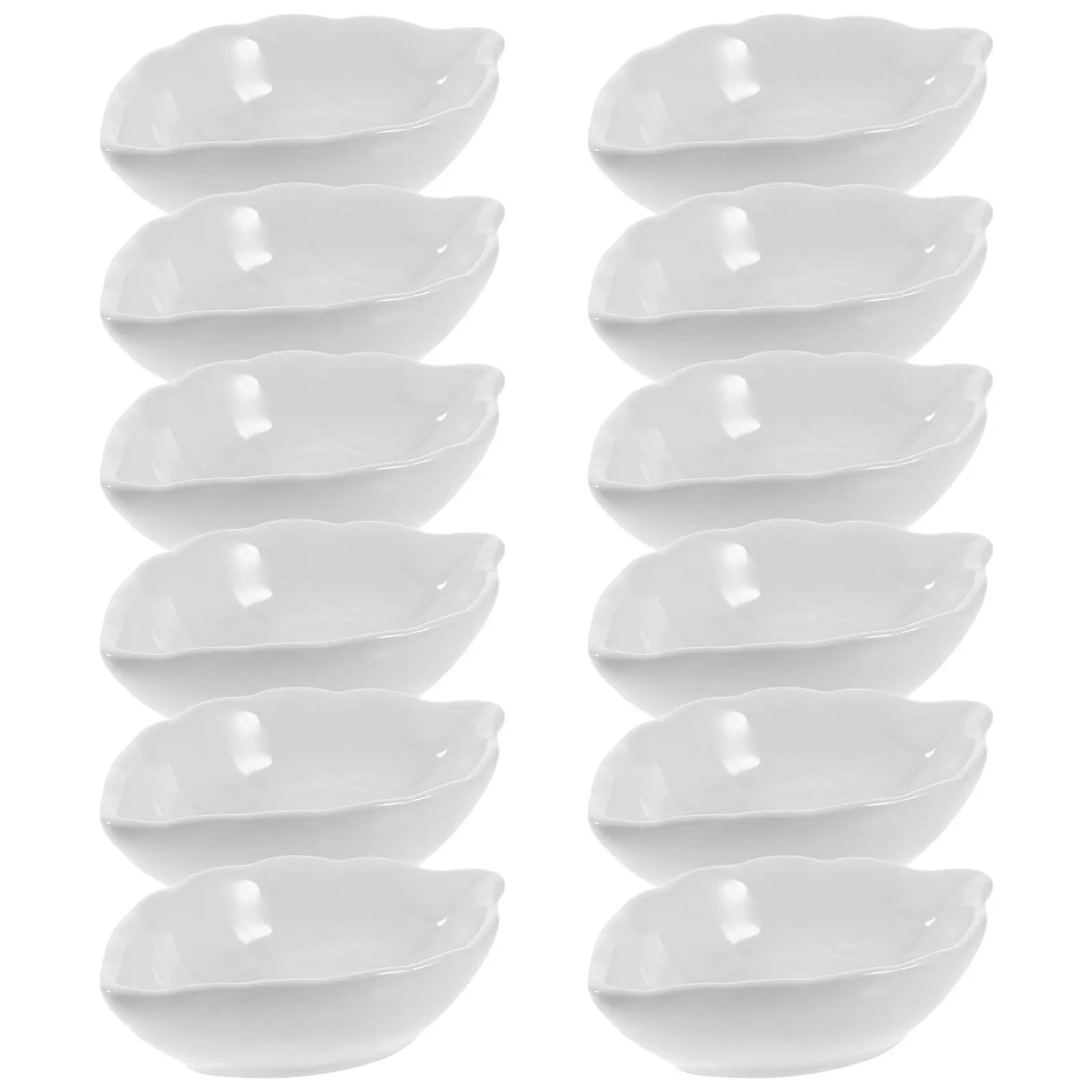 

14Pcs Ceramic Dipping Sauce Dishes Compact Lightweight Elegant Leaf Design Ideal for Holding Various Sauces and