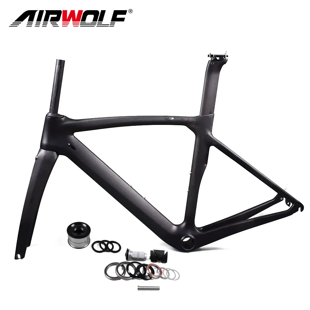 

Airwolf 700C T1000 Carbon Fiber Road Bike Frames for U Brake BB386 Bicycle Frameset 700c*23C Carbon Frame Road Bike