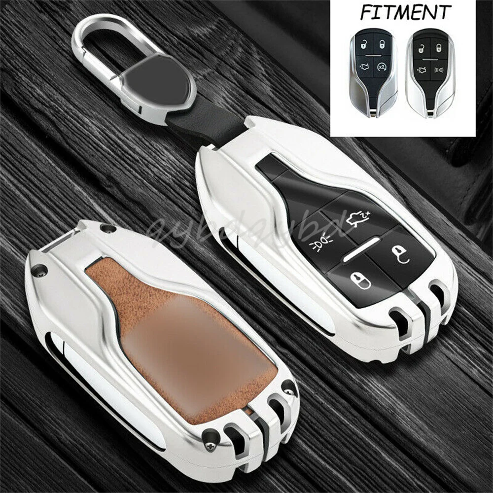 

Zinc Alloy Remote Car Key Fob Cover Case Shell Keychain Holder Bag Skin For Maserati Ghibli Levante Quattroporte Accessories