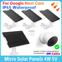 4W 5V Solar Panel Micro for Google Nest Cam Wall Mount Waterproof Solar Cell Charger 4m Charging Cable Outdoor Solar System
