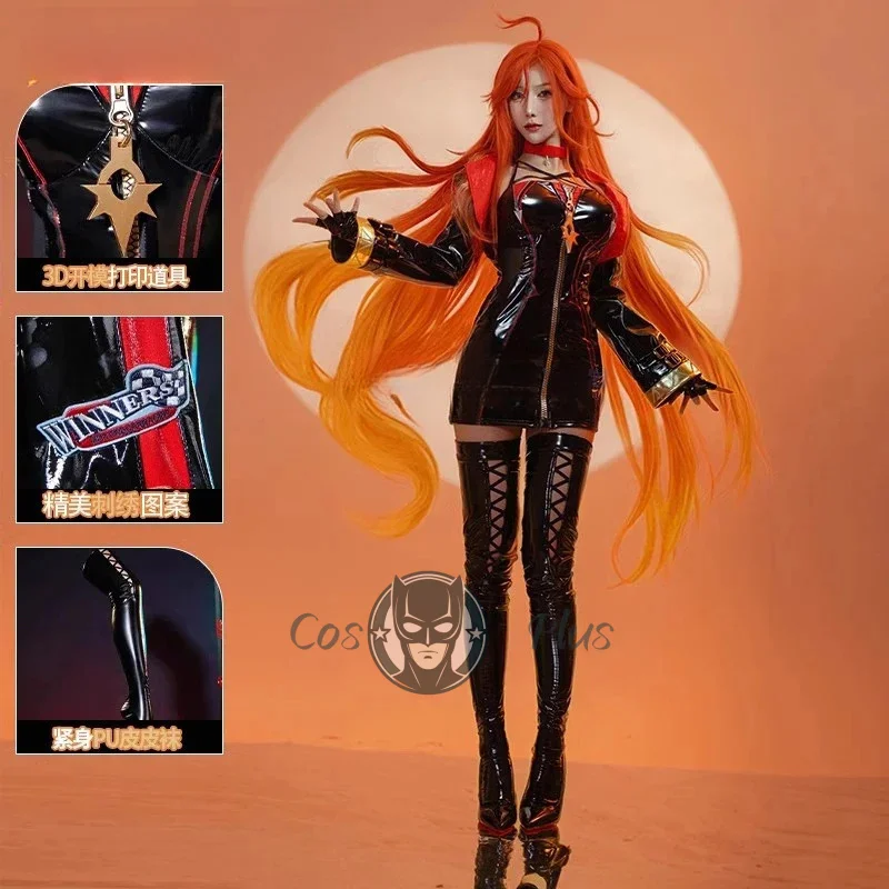 

Игра Genshin Impact Косплей Mavuika Костюм Сексуальный обтягивающий гоночный костюм Перчатки Воротник Униформа Аниме Карнавальный комплект для Хэллоуина