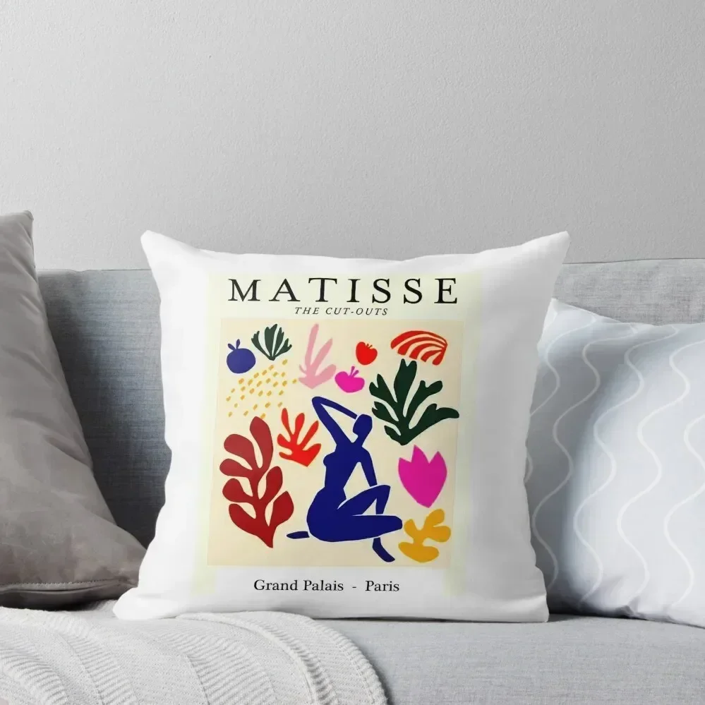 

GRAND PALAIS : Vintage Matisse The Cut Outs Exhibit Advertising Print Throw Pillow autumn decoration pillow