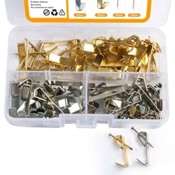 100pcs metal Picture Hangers Wooden Wall Plaster Wall Drywall Picture Hanging Kit Picture Photo Oil Painting Frame