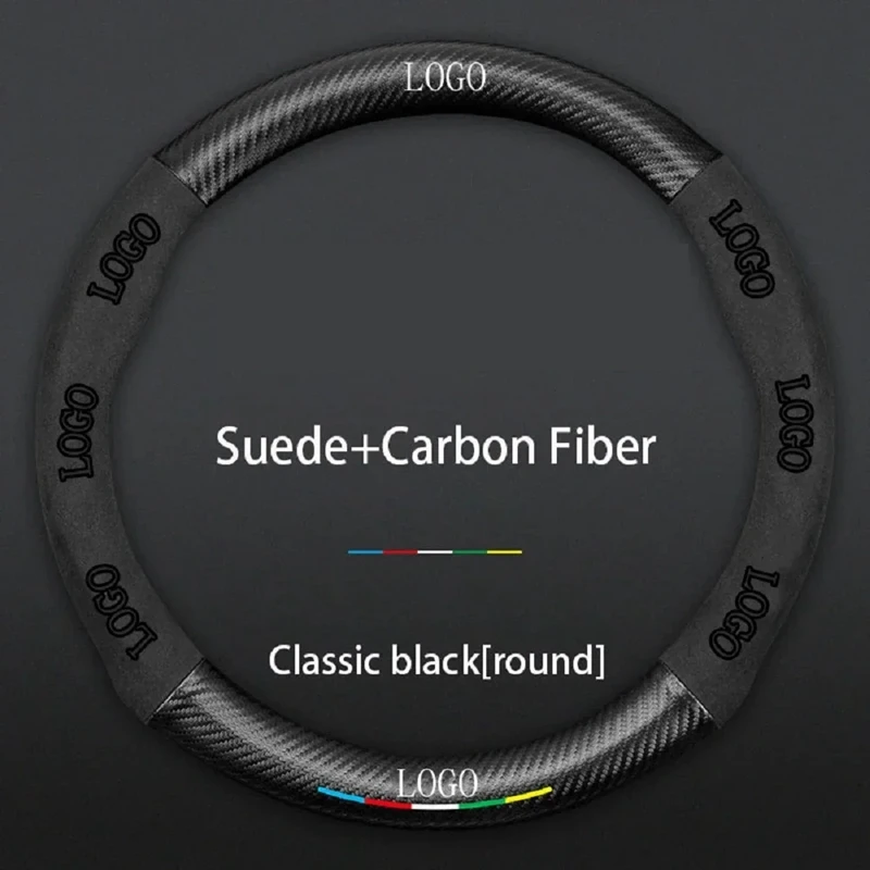 

Car Suede Steering Wheel Cover 38CM For Mazda CX-3 CX-4 CX-5 CX-7 CX-9 Mazda 3 Axela 6 Gh Gj Demio Bk BM/BN BP CX60 Carbon Fiber