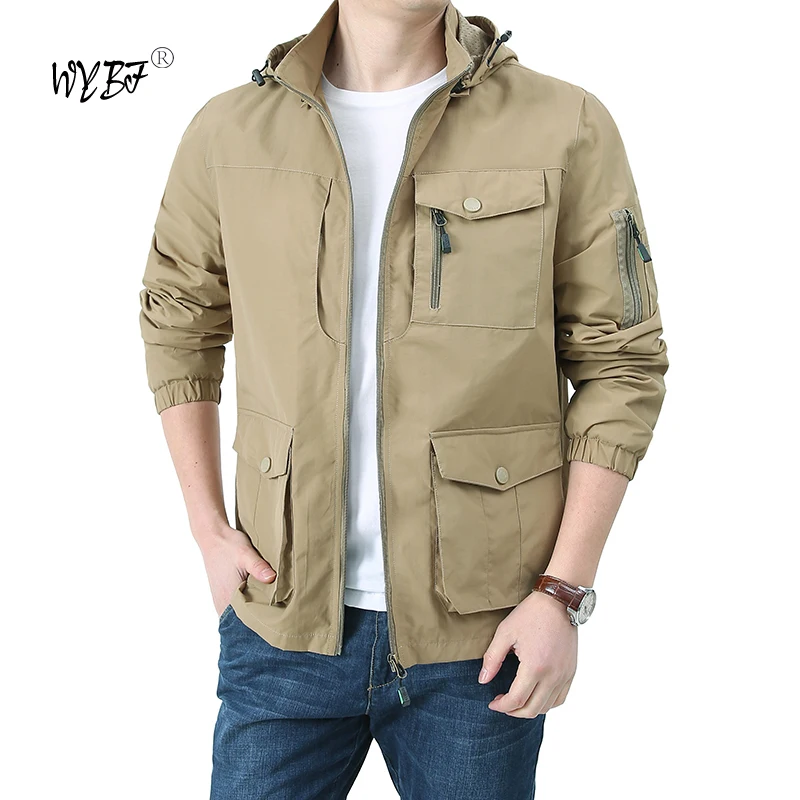 

Men Outdoor Jacket Spring Autumn New Windbreaker Hooded Coat Men Brand Outwear Clothing Fashion Waterproof Casual Jacket Men