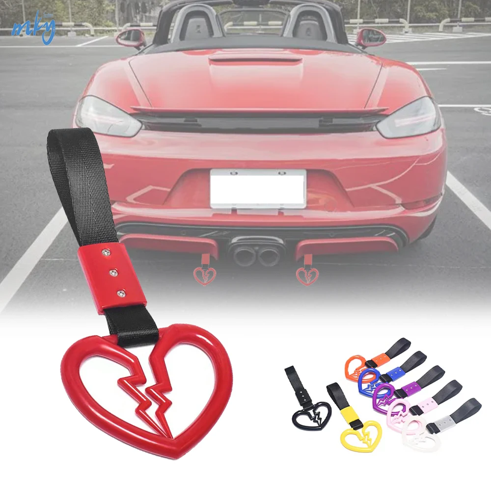 Heartbreak Car Traction Belt Trim Tow Belt ABS Car Warning Ring Decorative Tape for Car Rear Bumper Car Armrest Strap