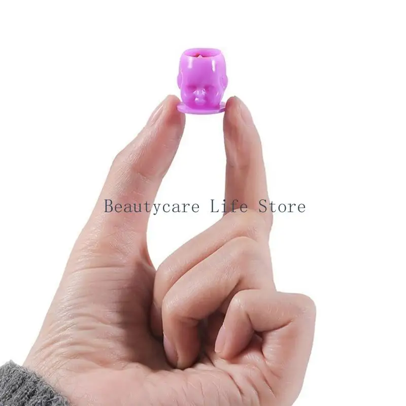 652C 200 Pcs Doll Shaped Tattooed Ink Caps Tattooed Ink Container Tattooed Ink Cups with Base Tattooed Accessories