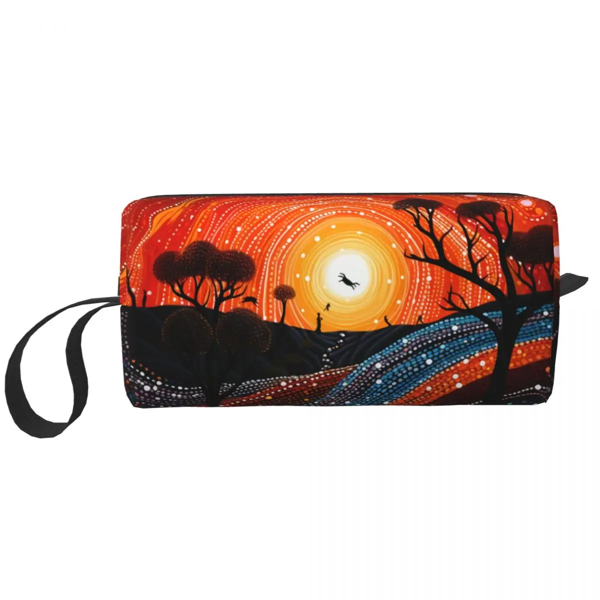 Custom Australian Aboriginal Dot Art Toiletry Bag for Women Makeup Cosmetic Organizer Ladies Beauty Storage Dopp Kit Box