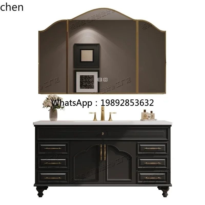 bathroom cabinet combination rock slab hot bending integrated basin French washstand hand washbasin toilet floor