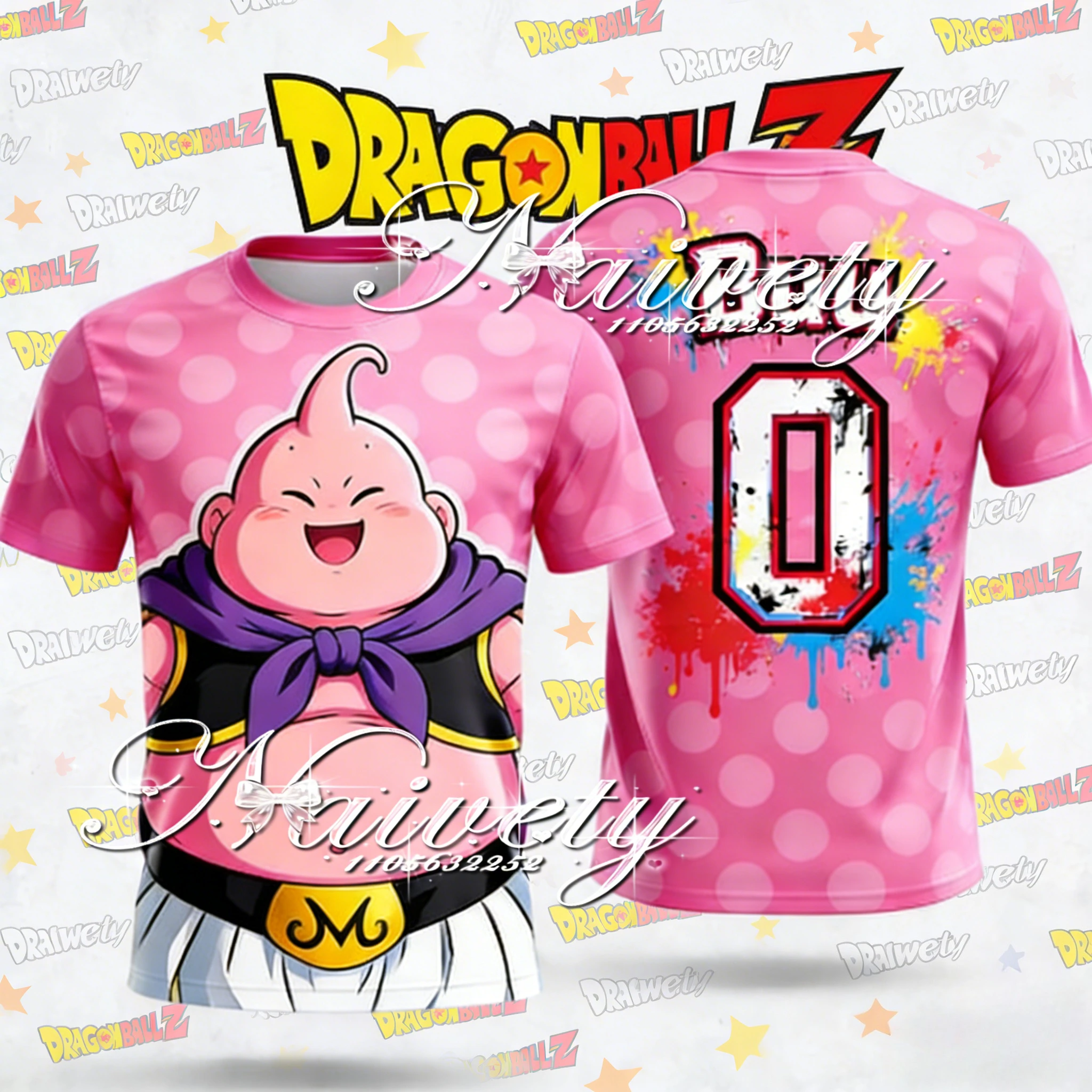 2026 Summer Dragon Ball Majin Buu Retro Quick Dry Sports T-Shirt Adult Kids Oversized Sweat-Wicking Casual Short Sleeve Tee Y2k