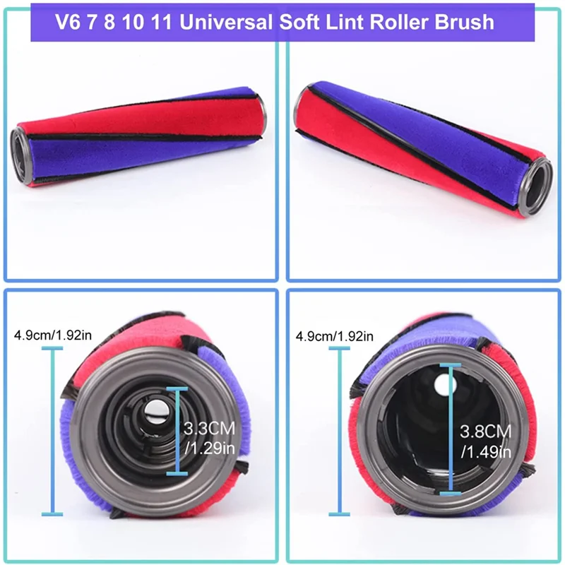 Spazzola di ricambio per V6 V7 V8 V10 V11, accessori per rulli morbidi, con 6 strisce di feltro, pulizia e rimozione della polvere