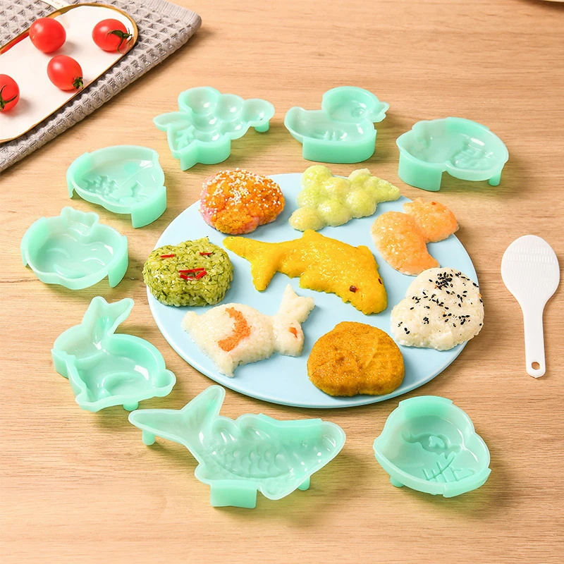 PP Rice Ball Molds DIY Rice Maker With Rice Paddle Sushi Roll Onigiri Rice Shaper Mould Kitchen Onigiri Mold Food Decor For Kids
