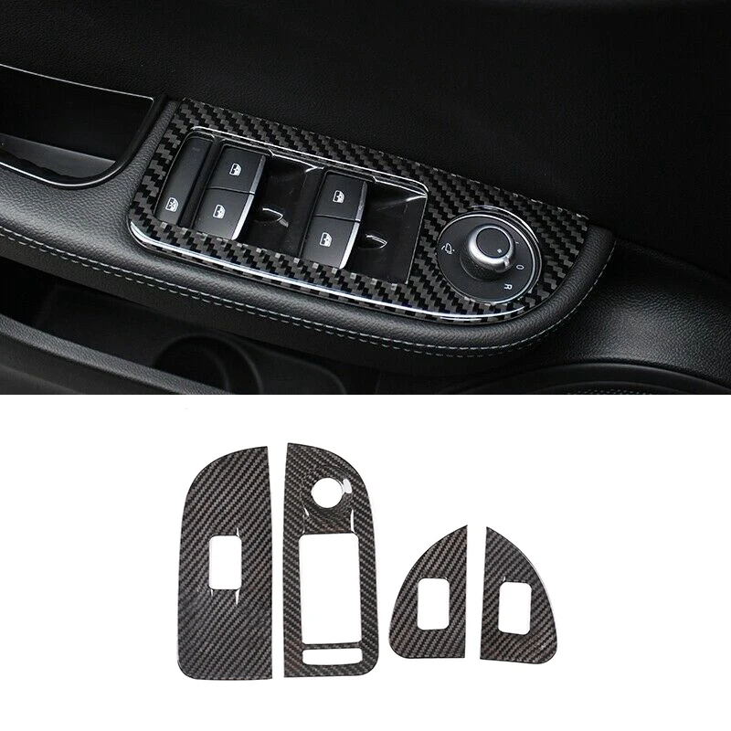 

Carbon Fiber Style Window Lift Switch Button Frame Cover For Alfa Romeo Giulia 2017-2019