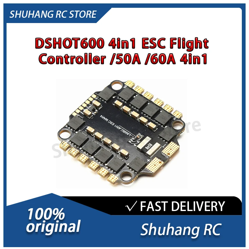 

Shuhang RC DSHOT600 50A 60A 4in1 ESC Контроллер полета Версия HV Датчик тока 3-6S Поддержка 5-дюймового гоночного дрона FPV