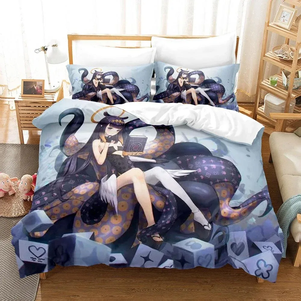 3D Printed Ninomae Inanis holoEN Duvet Cover Anime Bedding Set Double Twin Full Queen King Adult Kids Bedclothes Quilt Cover