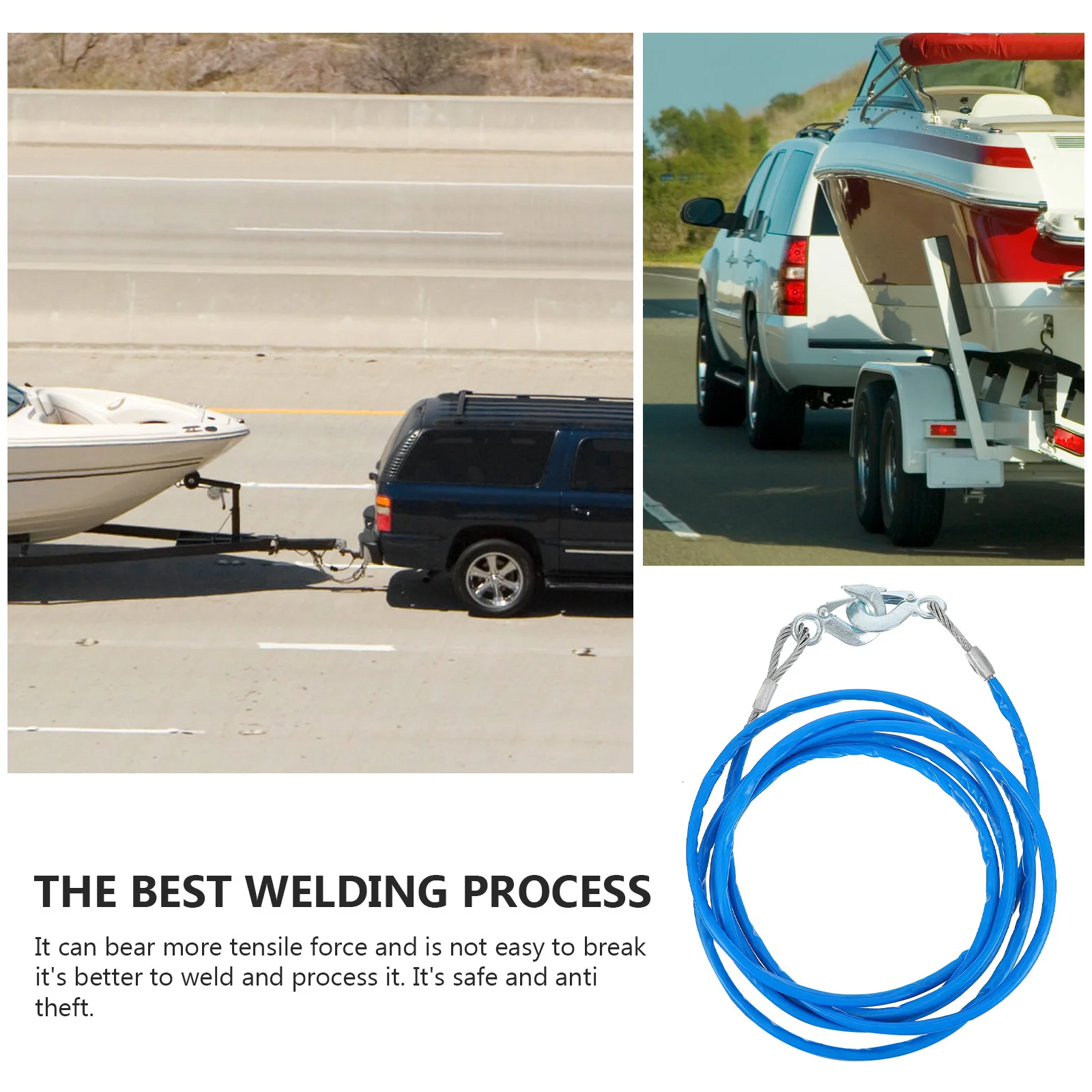 

1 pc For Truck Car Tow Rv Trailer Durable Car Pulling Steel Wire Tow Pulling Trailer Winch Durable Winch Rope Rope