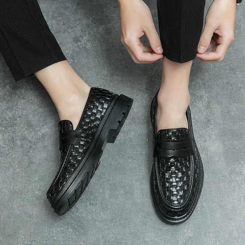 

Golden Sapling Men's Party Loafers Casual Business Shoes Genuine Leather Formal Shoe Men Dress Flats Male Dress Wedding Loafers