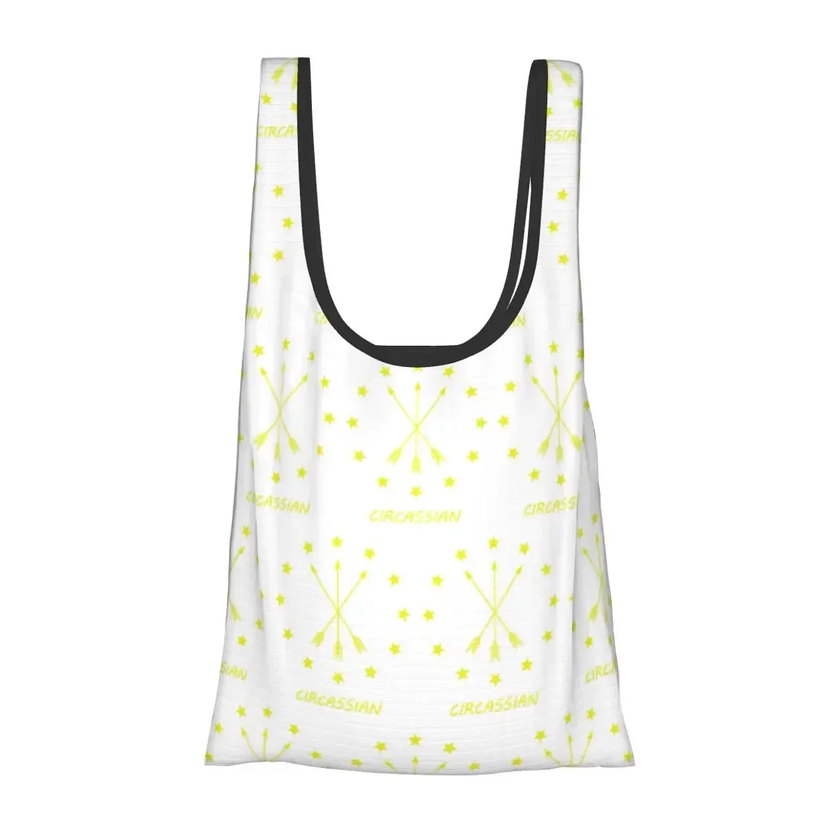 12 Stars Around 3 Arrows Adygea Flag Portable Tote Shopping Bags Foldable Shopper Bag Groceries Handbag Shoulder Bag