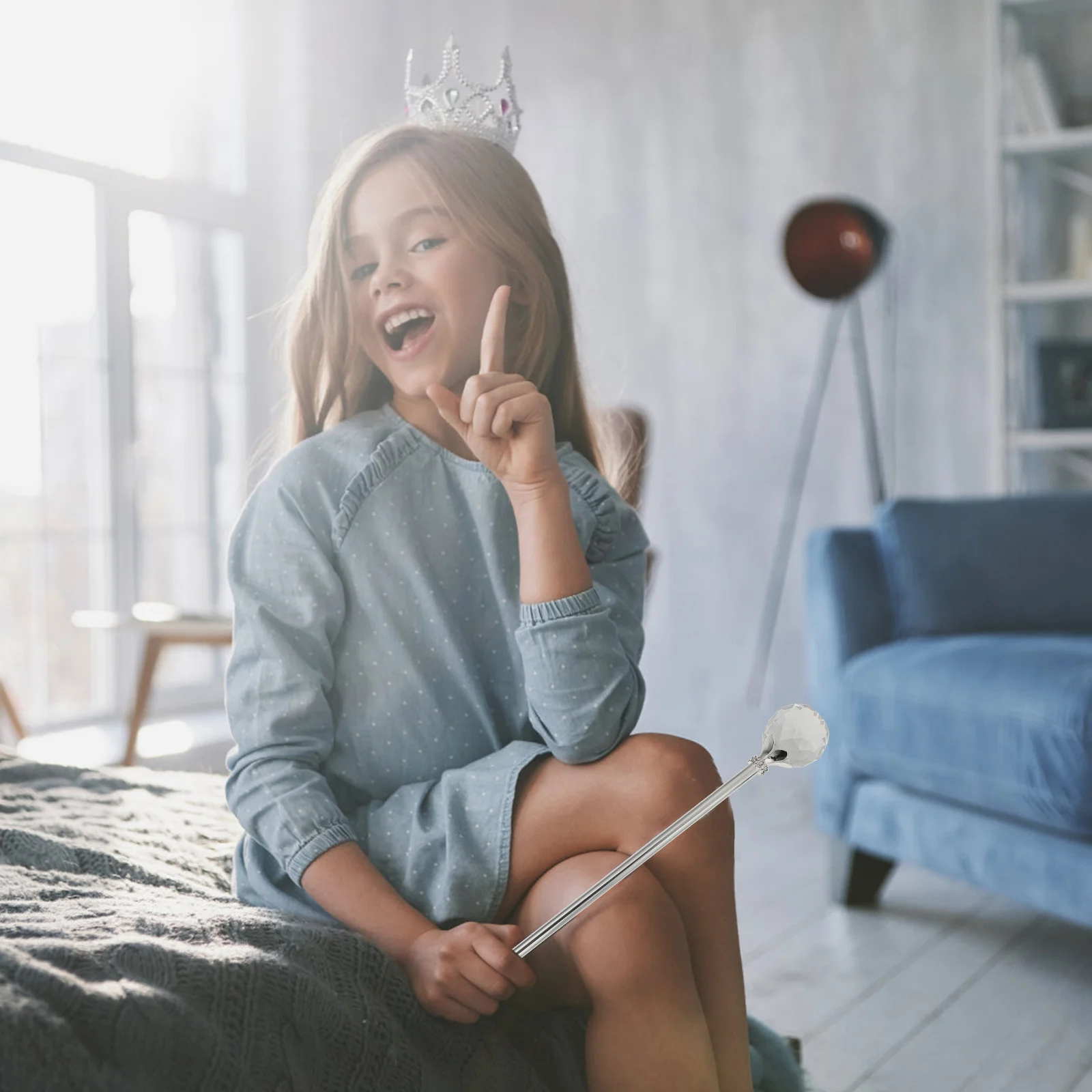 1Pcs Crystal Ball Walking Cane Costume Prop for Halloween Cosplay Party Decorative Scepter Elegant Role Play Stick