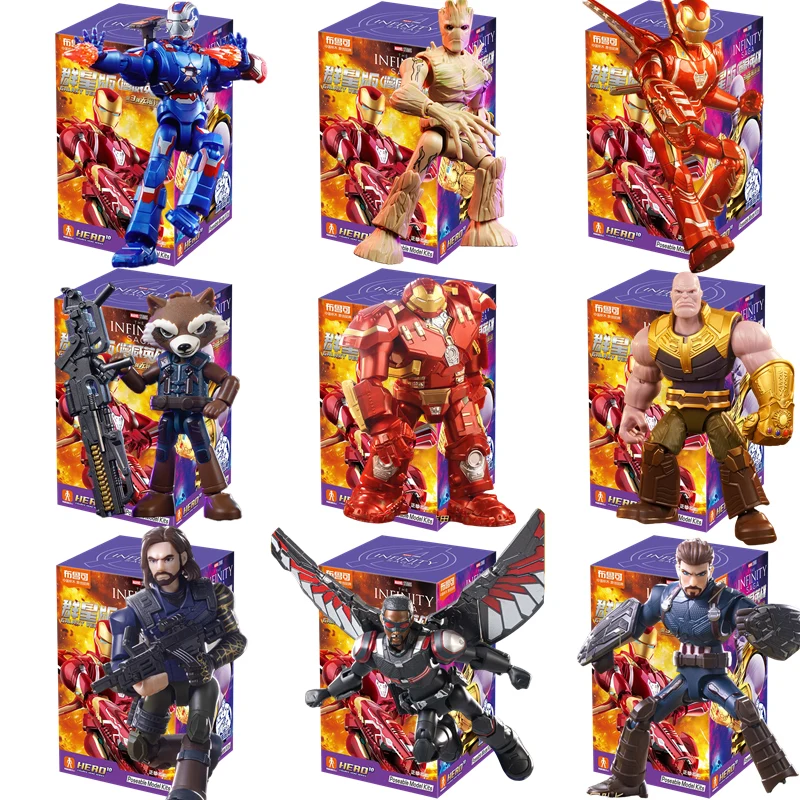 Original BLOKEES Vingadores Capitão América 4 Ferro Patriot Hulk MK44 Groot Thanos Hulkbuster Blocos de Construção Figuras de Ação Presente