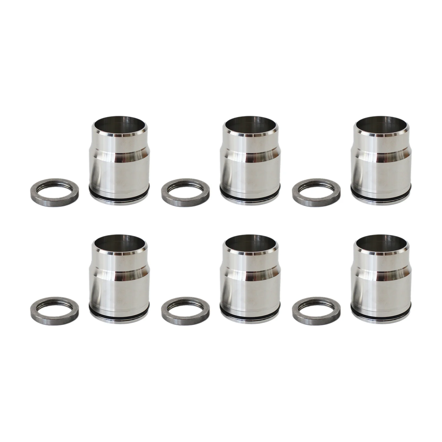 6pcs 3686961 Injector Sleeve Kit Cup Tube W/Seal For Cummins Isx Single Cam Engine Fuel Supply System Fuel Inject. Controls Part