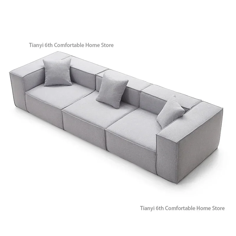 Beancurd Block Sofas Living Room Retro Straight Vacuum Compression Roll Bag Square Fabric Sofa Small Apartment Home Furniture