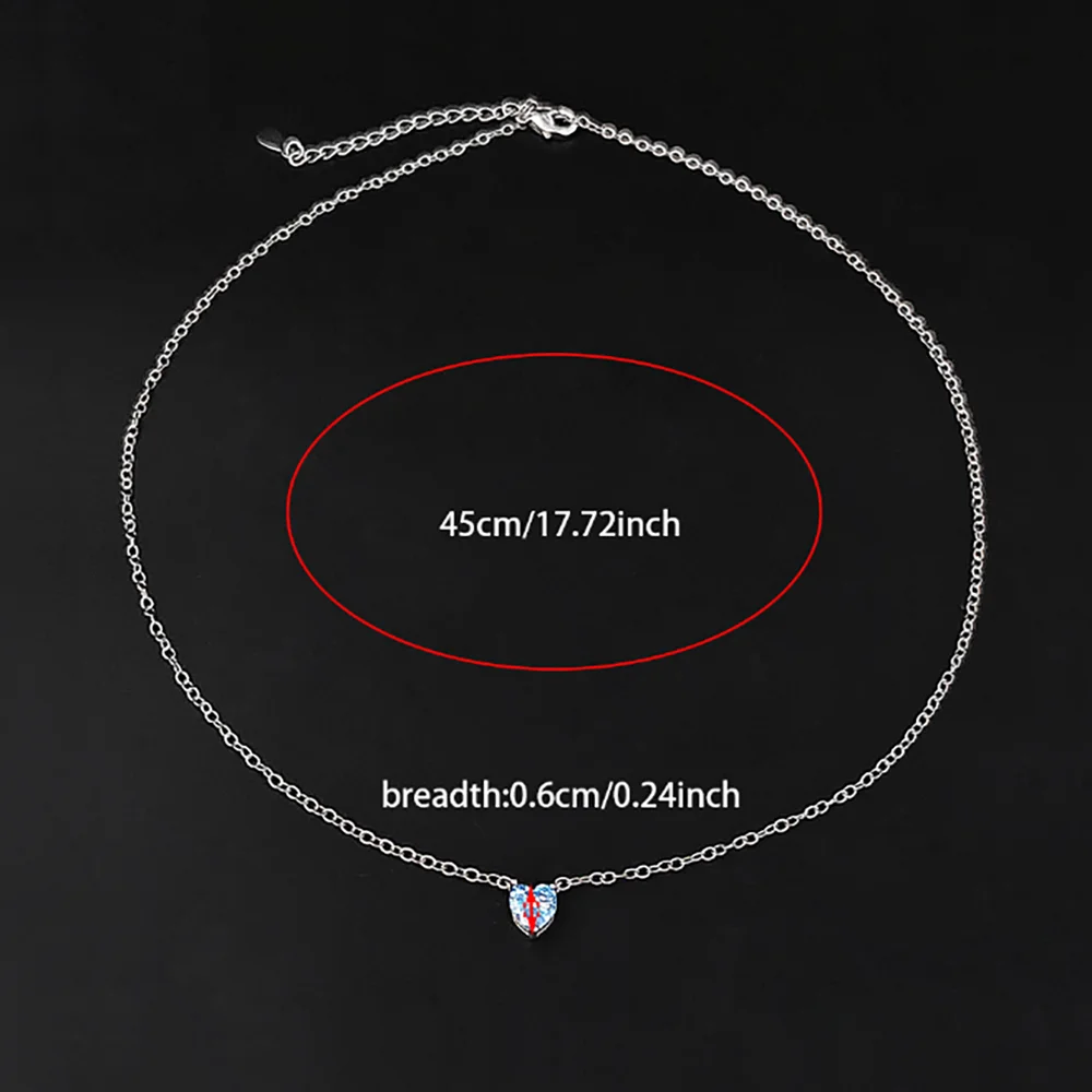 2024 New Fashion Heart Blue Color on The Neck Necklace for Women Party Gift Jewelry Bulk Sell X6227
