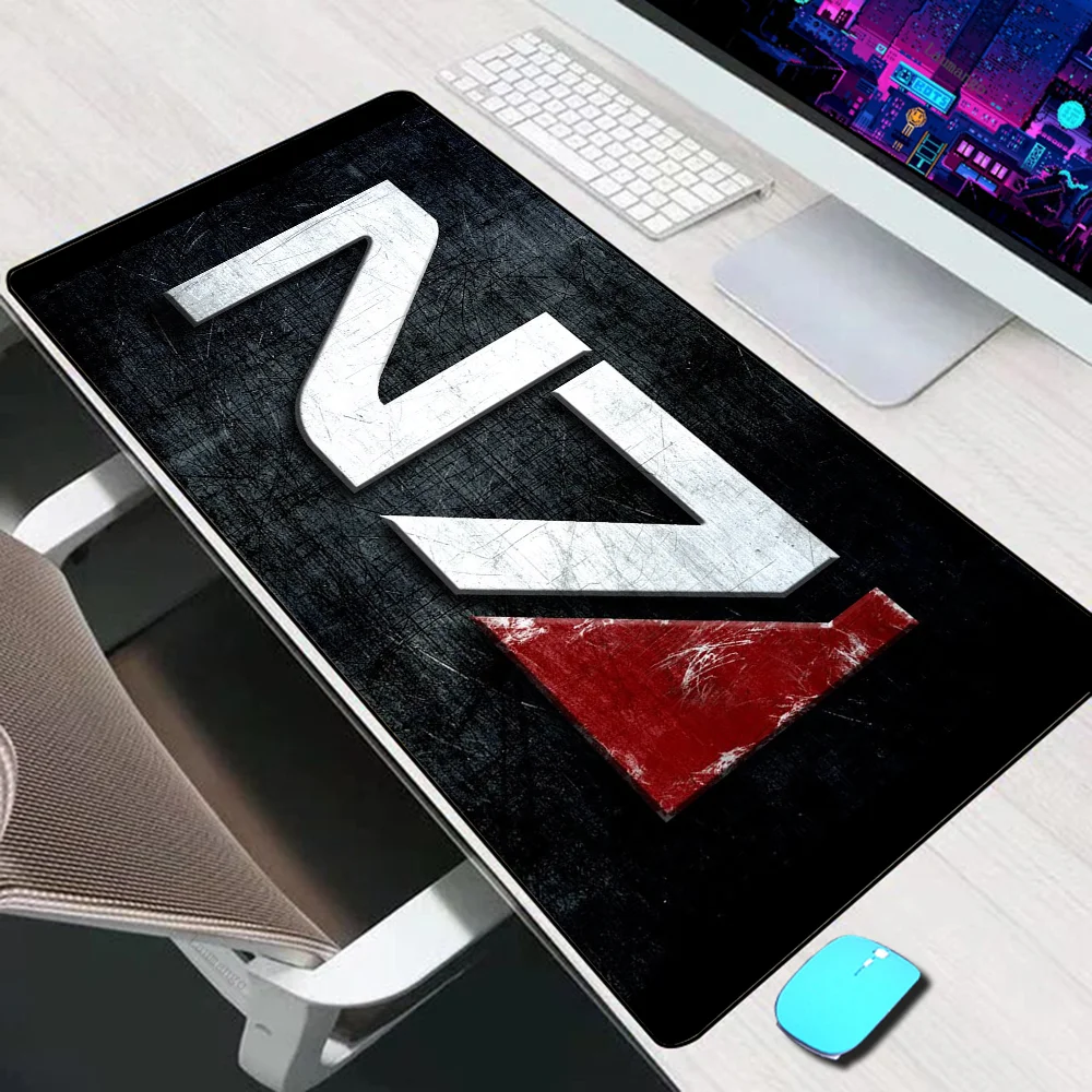 Mass Effect N7 Large Mouse Pad Gaming Accessories Mouse Mat Keyboard Mat PC Gamer Desk Pad XXL Computer Mousepad Laptop Mausepad