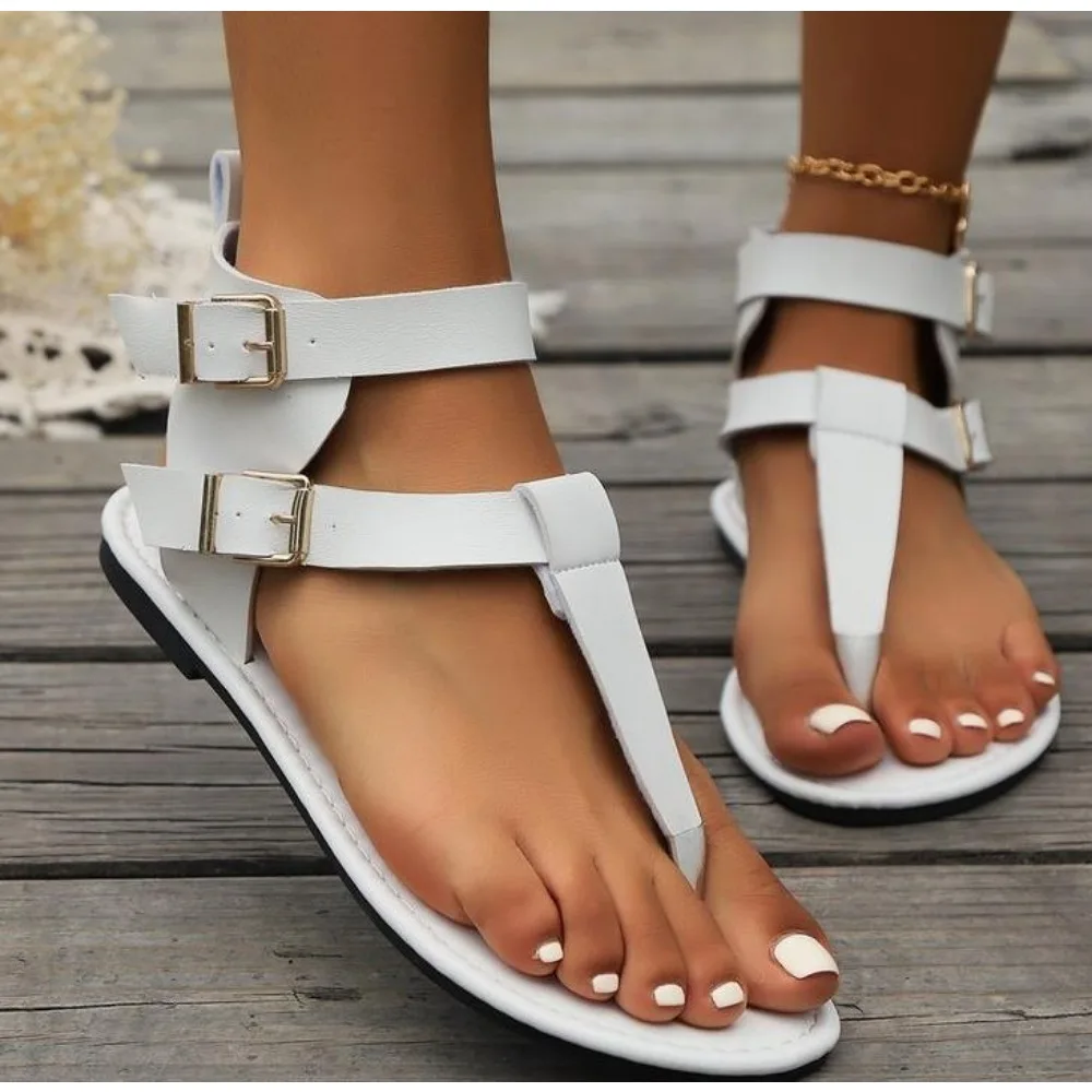 

New Woman Trend Rome Women's Shoes Summer Sandals Female Daily Outdoor Solid Open Toe Flat Sandals Female Bohemia Beach Sandalen