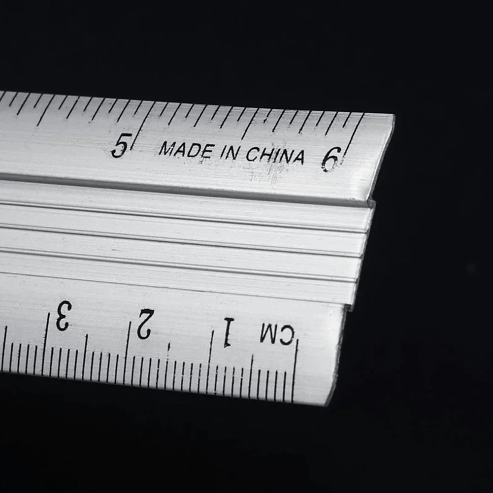 Aluminum Alloy Handle Tools Ruler Dual Scale Ruler Aluminum Alloy Dual Scale Silver 15cm/20cm/30cm 15cm/20cm/30cm