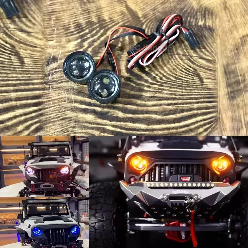 

RC Toy Car LED Headlight 7 Modes High and Low Beam High Brightness for 1/10 RC Crawler Car SCX-10 Wrangler Headlight Accessories