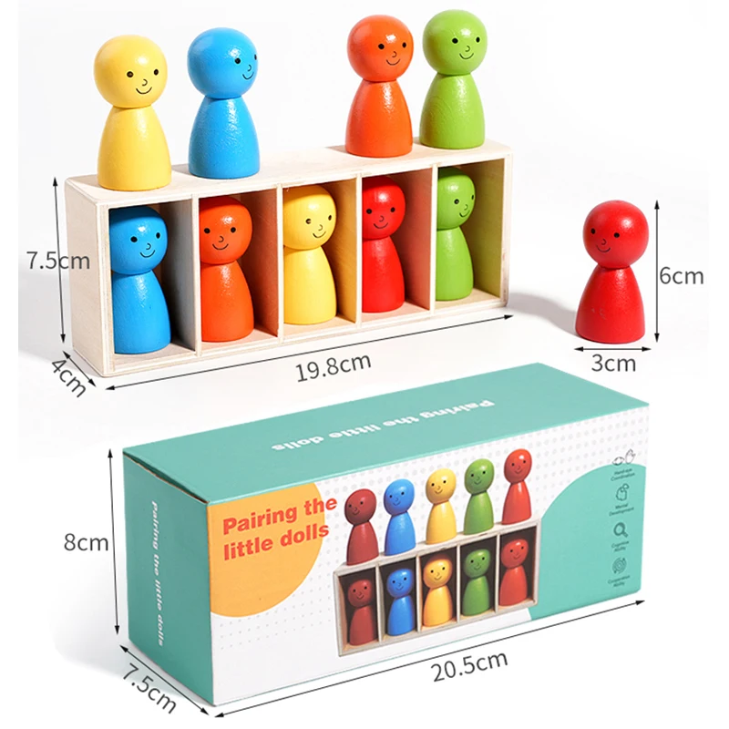 Jouets Montessori pour enfants, tri des couleurs en bois, jouets sensoriels, jeux éducatifs assortis, jouets de motricité Fine pour les activités d'apprentissage