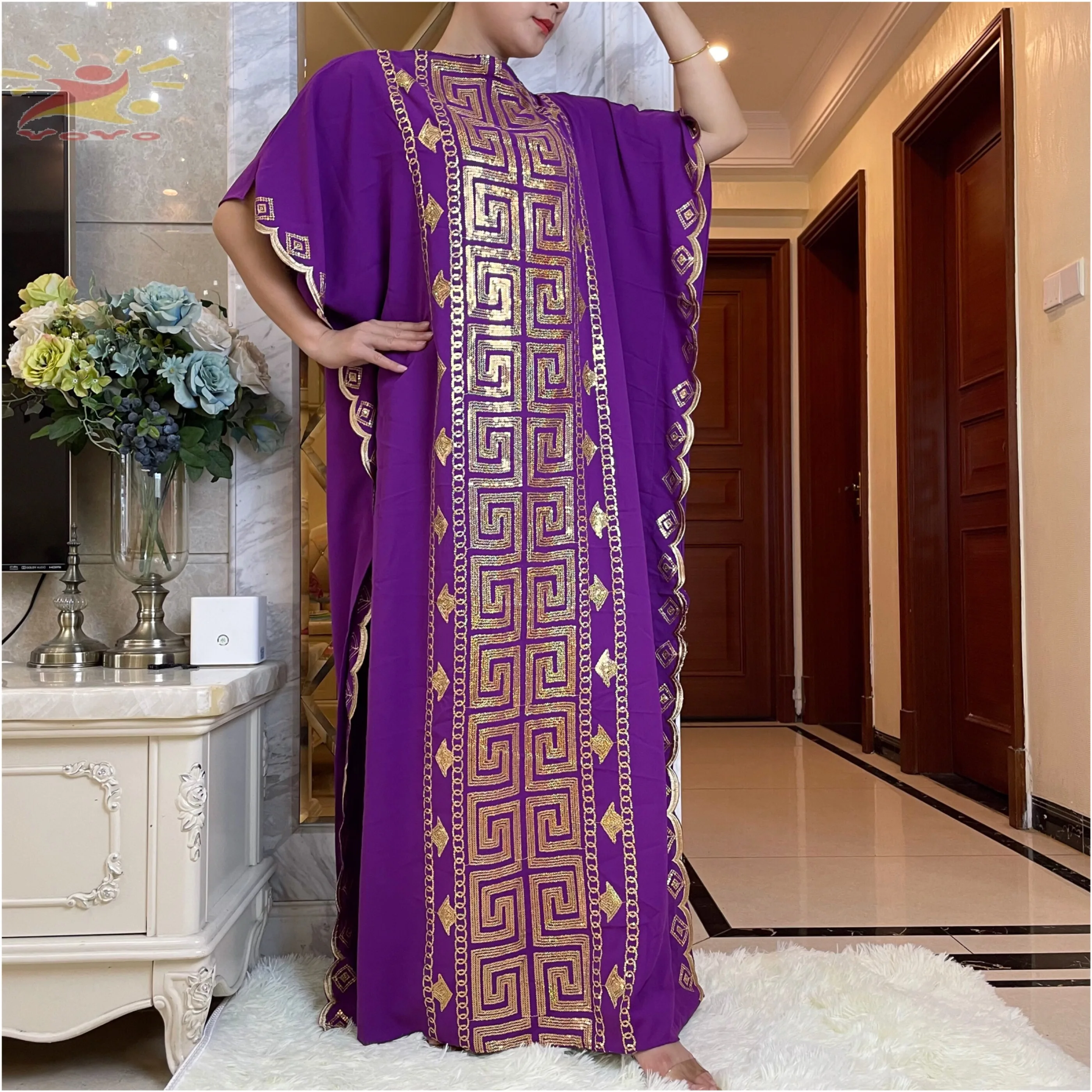 2022 moda nova abaya africano dubai turquia dresse com lenço de alta qualidade tecido lantejoulas bordado longo senhora roupas