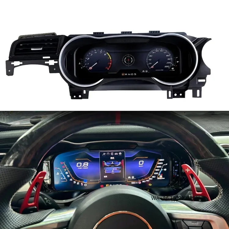 

12,3-дюймовый автомобильный ЖК-дисплей для Ford Mustang 2015-2019, цифровой кластерный виртуальный кабин, приборная панель, спидометр