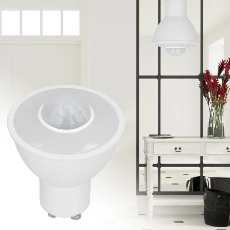 GU10 لمبة الأشعة تحت الحمراء استشعار الجسم لمبة 5 واط 500LM LED لممر السقف AC100-240V الضوء الأبيض #4