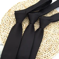 Corbatas de cuello negras para hombres y mujeres, trajes casuales, corbata sólida, corbatas delgadas, accesorios de boda de negocios, regalo, 6cm, 7cm, 8cm