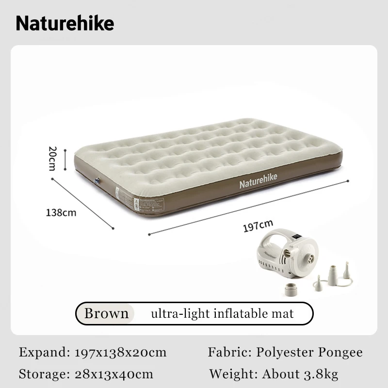Naturehike-インフレータブルキャンプマットレス,厚いスリーピング