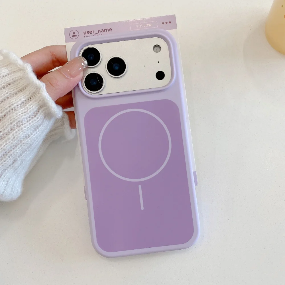 حافظة مغناطيسية من السيليكون السائل مزدوجة اللون لهاتف آيفون 17 برو ماكس، زر ذكي AI لغطاء 17Pro المقاوم للصدمات #4