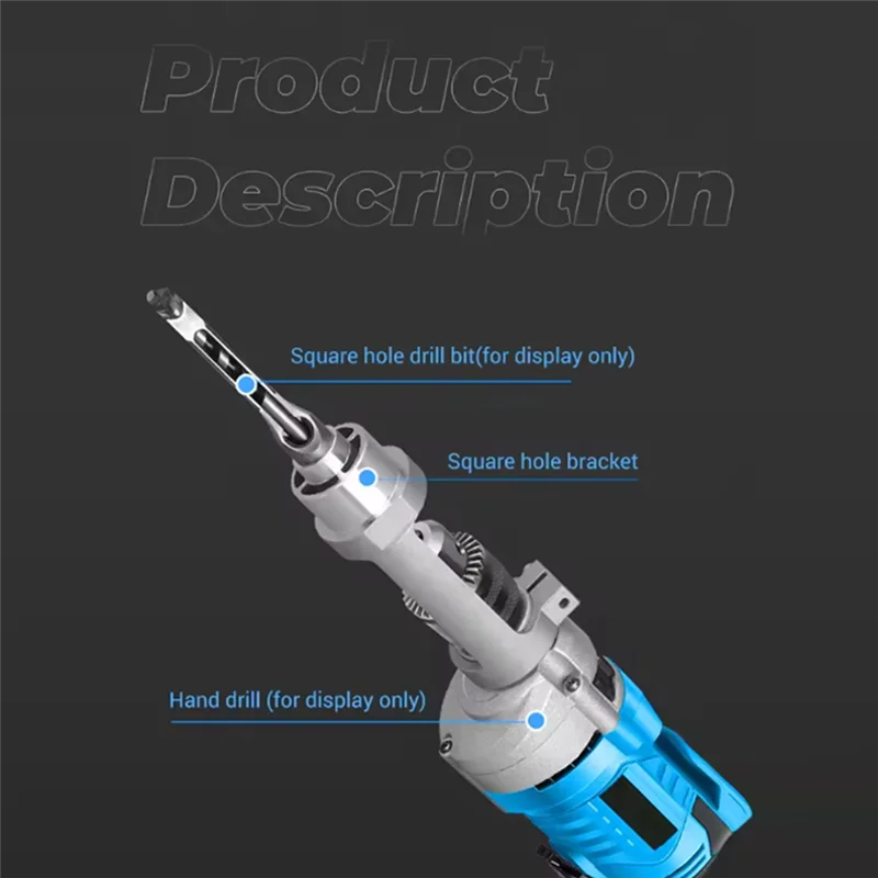 WORTHOWN-Square Hole مثقاب الخشب محول مثقاب الخشب شرائح تثبيت المهنية مرفق المشتركة بت لليد الحفر الكهربائية