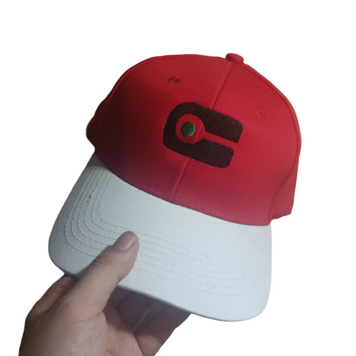 Pocketmonster Journeys Ash Ketchum تأثيري التطريز قبعة قبعة بيسبول بيضاء حمراء