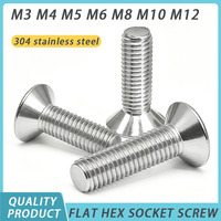 Allen Key Head Din7991 Screw M2 M2.5 M3 M4 M5 M6 M8 M10 304 Stainless Steel Hex Socket bolt Flat Countersunk Head Screws
