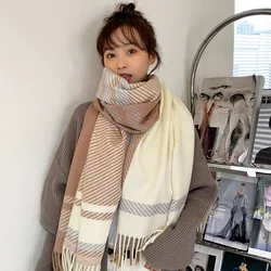 Winter Scarf Cashmere Scarf Woman's Winter Scarves Ladies Checkered Scarf Warm XWJ03