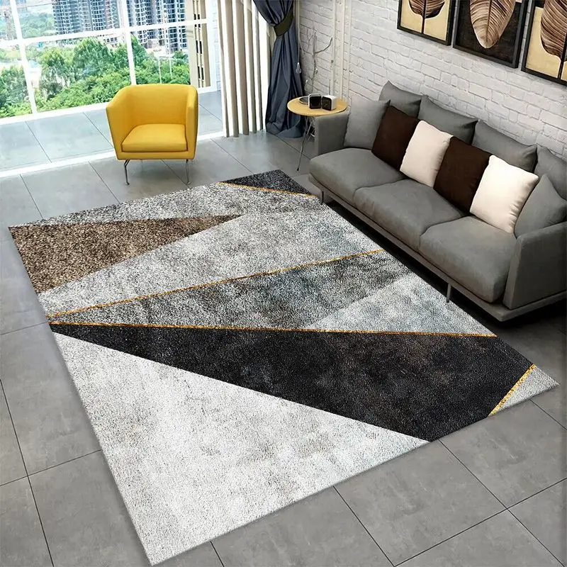 Retro Bohemian Geometric Art Lines Luxury Large Area Rug Non-slip Carpet for Bedroom Living Room Sofa Home Decor Floor Mat Gift