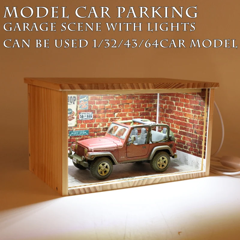 

1:32 1:43 Car 1:18 1:18 Motorbikes Garage Model Solid Wood Car Parking Space Model Storage Decoration Parking Lot