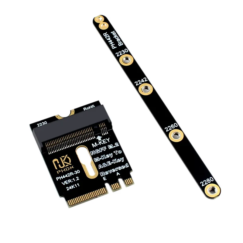 Адаптер M.2 A+E к NVME SSD Интерфейс M2 WIFI A/E Key к M Key PCIE 4.0 Riser Card с кронштейном для 2230 2242 2260 2280 NVME SSD