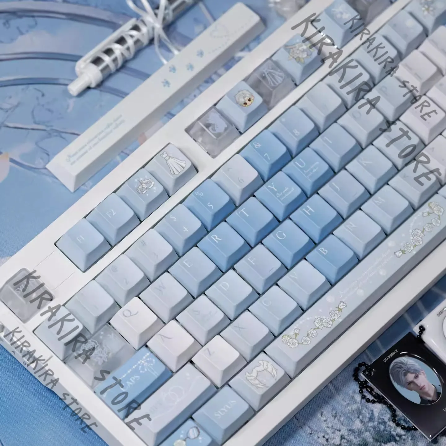 

Sylus Wedding Series Cosplay Anime Mechanical Keyboard Keycap Love and Deepspace Computer Gradient Heart Craft Mascot Set