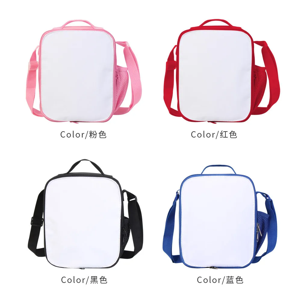 Sublimation Blank Zipper Removable Multi-color Meal Bag Thermal Transfer For Printing self-printing hand crossbody Meal Bag